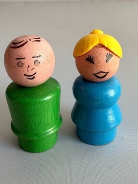 Vintage Fisher-Price Little People wooden figures